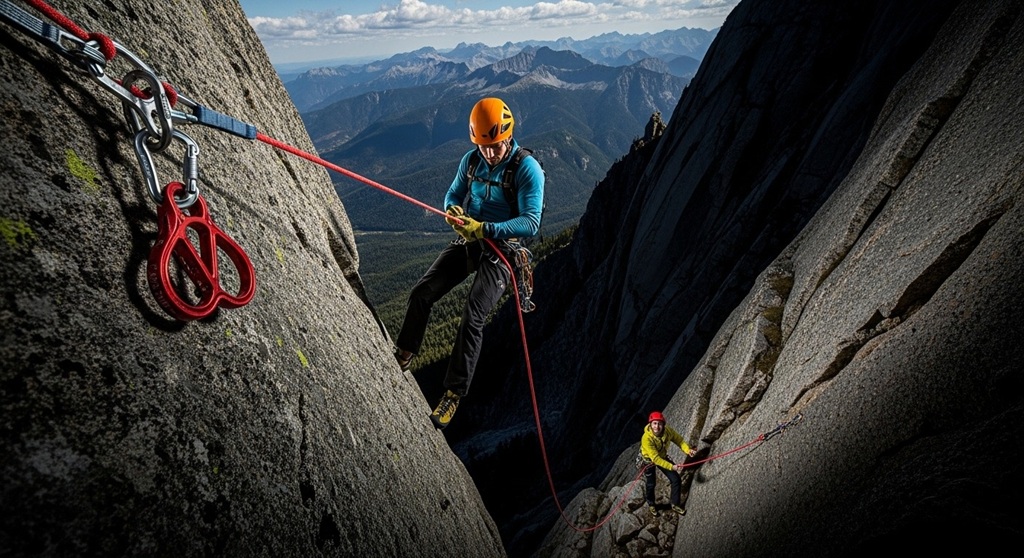 Rescue team using high strength rope during emergency operation