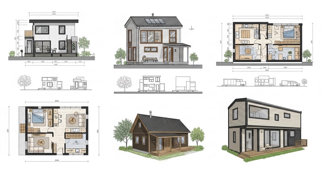 Efficient single floor small house exterior design example