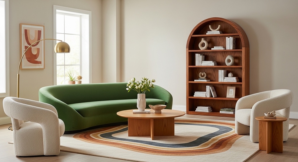 How to decorate with curved furniture to soften your space. Learn how to arrange arched sofas and rounded tables for a sophisticated, flowing interior design.