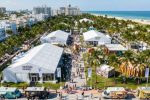 Aerial view of Design Miami 2026 fair at Pride Park in Miami Beach during Art Week