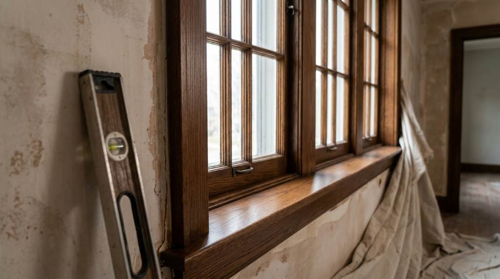 Window trim protection during Miami home renovation